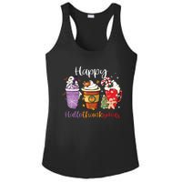 Happy Hallothanksmas Coffee Latte Halloween Thanksgiving Long Sleeve Ladies PosiCharge Competitor Racerback Tank