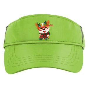 Happy Holidays Cute Corgi Dog Lover Adult Drive Performance Visor