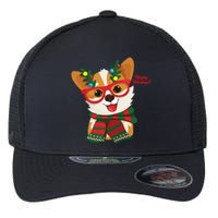 Happy Holidays Cute Corgi Dog Lover Flexfit Unipanel Trucker Cap