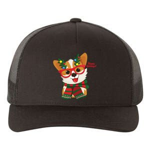 Happy Holidays Cute Corgi Dog Lover Yupoong Adult 5-Panel Trucker Hat