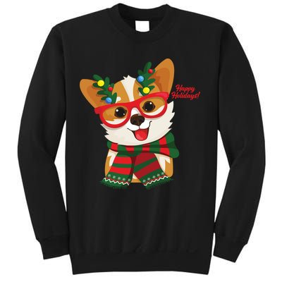 Happy Holidays Cute Corgi Dog Lover Sweatshirt