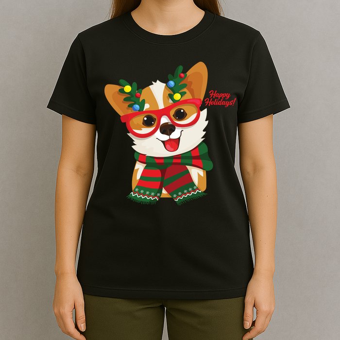 Happy Holidays Cute Corgi Dog Lover T-Shirt