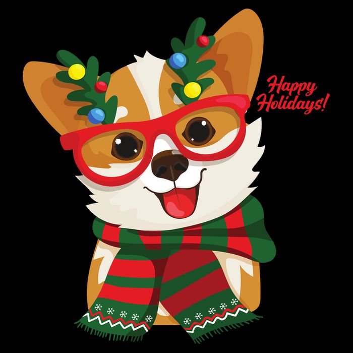 Happy Holidays Cute Corgi Dog Lover T-Shirt