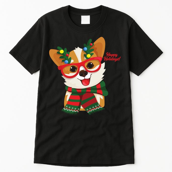 Happy Holidays Cute Corgi Dog Lover Tall T-Shirt