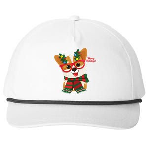 Happy Holidays Cute Corgi Dog Lover Snapback Five-Panel Rope Hat