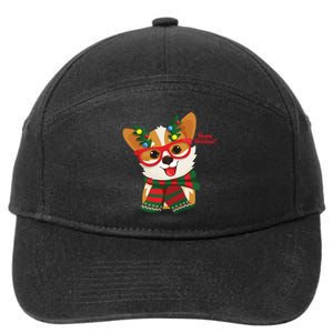 Happy Holidays Cute Corgi Dog Lover 7-Panel Snapback Hat