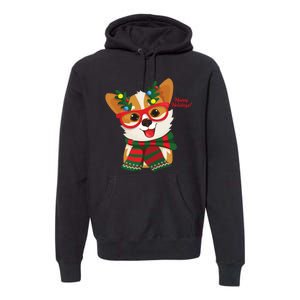 Happy Holidays Cute Corgi Dog Lover Premium Hoodie