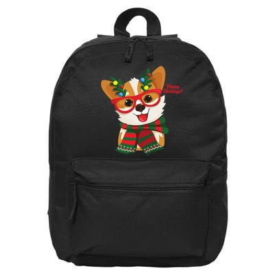 Happy Holidays Cute Corgi Dog Lover 16 in Basic Backpack