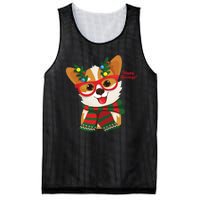 Happy Holidays Cute Corgi Dog Lover Mesh Reversible Basketball Jersey Tank