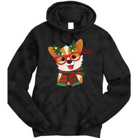 Happy Holidays Cute Corgi Dog Lover Tie Dye Hoodie