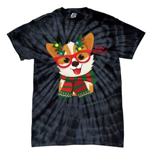 Happy Holidays Cute Corgi Dog Lover Tie-Dye T-Shirt