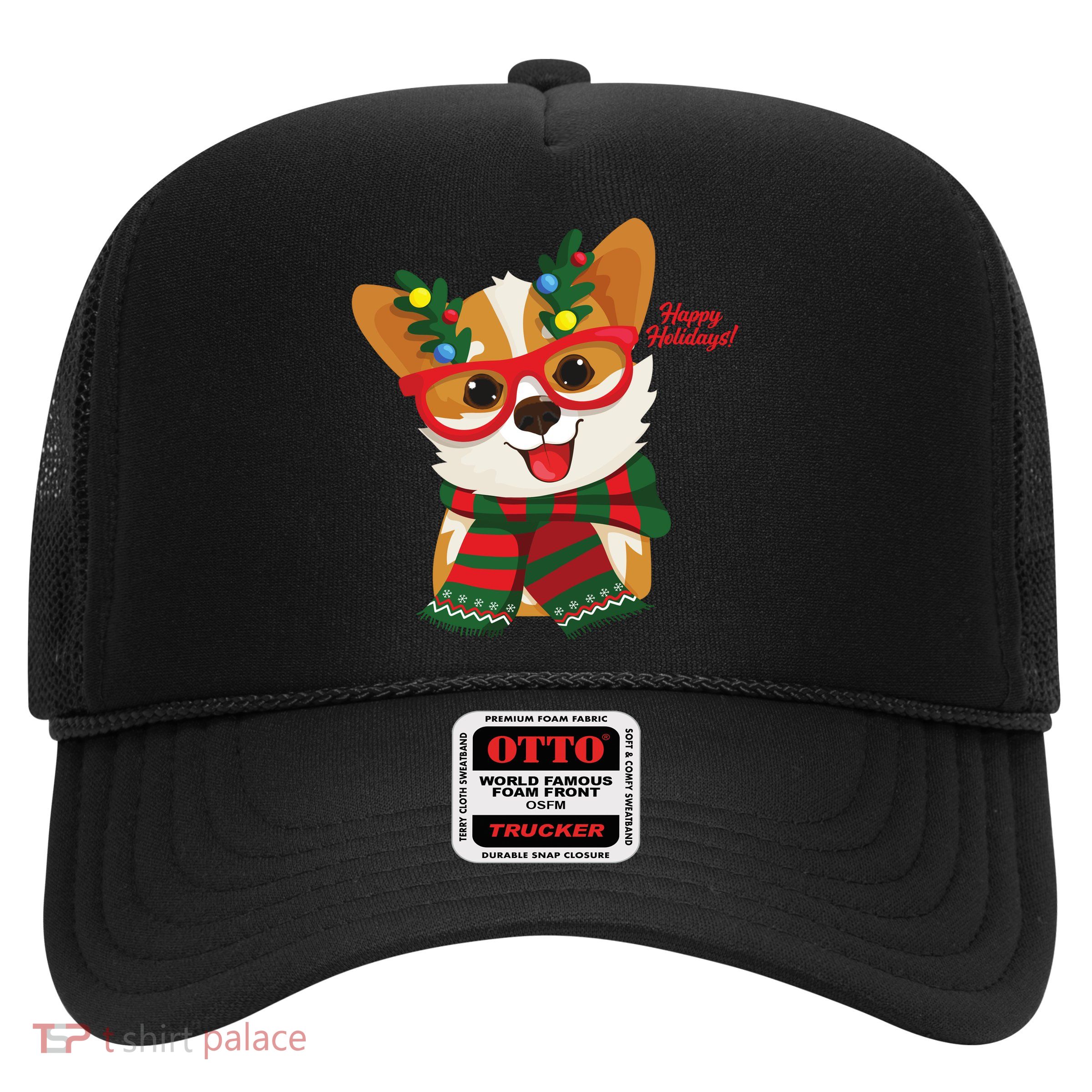 Happy Holidays Cute Corgi Dog Lover Trucker Hat