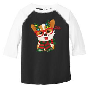 Happy Holidays Cute Corgi Dog Lover Toddler Fine Jersey T-Shirt