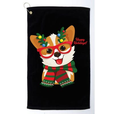 Happy Holidays Cute Corgi Dog Lover Golf Towel