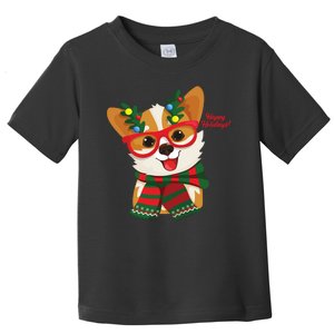 Happy Holidays Cute Corgi Dog Lover Toddler T-Shirt