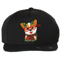 Happy Holidays Cute Corgi Dog Lover Wool Snapback Cap