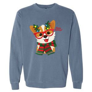 Happy Holidays Cute Corgi Dog Lover Garment-Dyed Sweatshirt