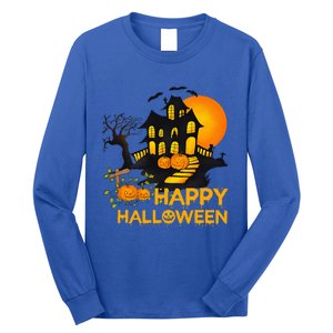 Happy Halloween Costumes Funny Pumpkins House Long Sleeve Shirt