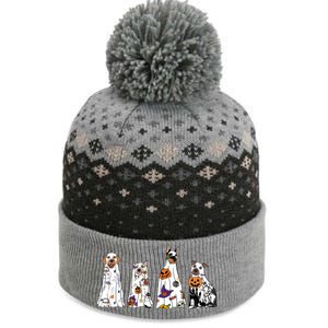 Happy Halloween Cute Ghost Dog Halloween Retro Spooky Season Great Gift The Baniff Cuffed Pom Beanie