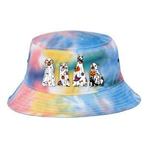 Happy Halloween Cute Ghost Dog Halloween Retro Spooky Season Great Gift Tie Dye Newport Bucket Hat