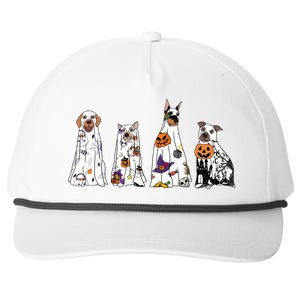 Happy Halloween Cute Ghost Dog Halloween Retro Spooky Season Great Gift Snapback Five-Panel Rope Hat