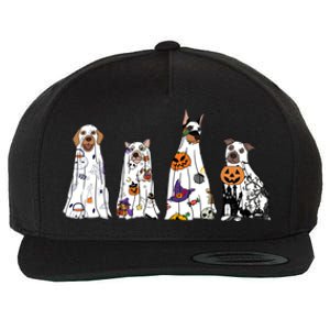 Happy Halloween Cute Ghost Dog Halloween Retro Spooky Season Great Gift Wool Snapback Cap