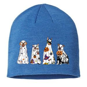 Happy Halloween Cute Ghost Dog Halloween Retro Spooky Season Great Gift Sustainable Beanie