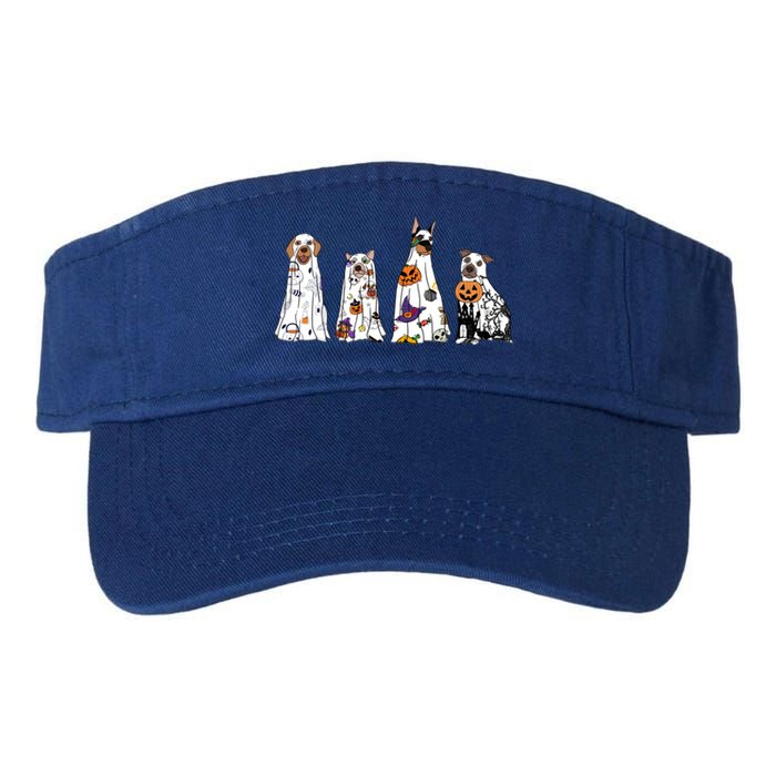 Happy Halloween Cute Ghost Dog Halloween Retro Spooky Season Great Gift Valucap Bio-Washed Visor