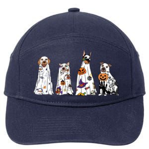 Happy Halloween Cute Ghost Dog Halloween Retro Spooky Season Great Gift 7-Panel Snapback Hat