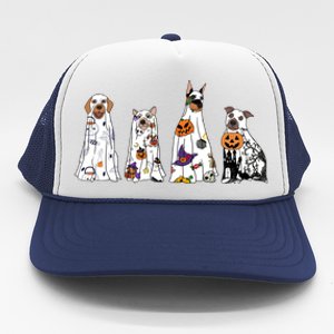 Happy Halloween Cute Ghost Dog Halloween Retro Spooky Season Great Gift Trucker Hat