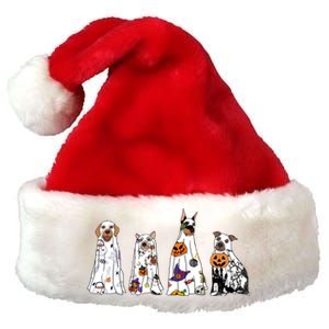 Happy Halloween Cute Ghost Dog Halloween Retro Spooky Season Great Gift Premium Christmas Santa Hat