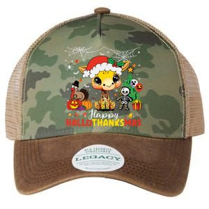 Happy Hallothanksmas Coffee Latte Halloween Thanksgiving Legacy Tie Dye Trucker Hat