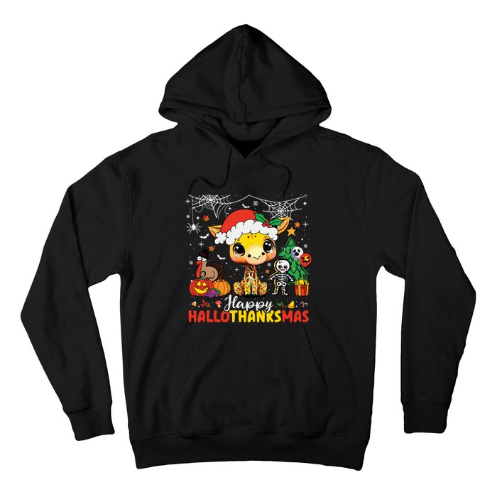 Happy Hallothanksmas Coffee Latte Halloween Thanksgiving Hoodie