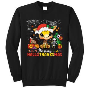 Happy Hallothanksmas Coffee Latte Halloween Thanksgiving Sweatshirt