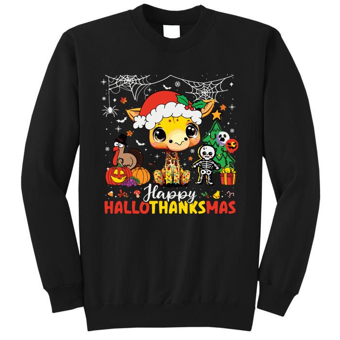 Happy Hallothanksmas Coffee Latte Halloween Thanksgiving Sweatshirt