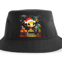 Happy Hallothanksmas Coffee Latte Halloween Thanksgiving Sustainable Bucket Hat