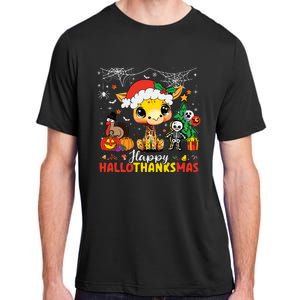 Happy Hallothanksmas Coffee Latte Halloween Thanksgiving Adult ChromaSoft Performance T-Shirt