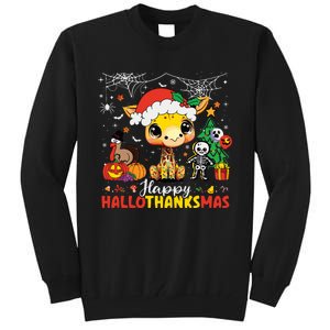 Happy Hallothanksmas Coffee Latte Halloween Thanksgiving Tall Sweatshirt