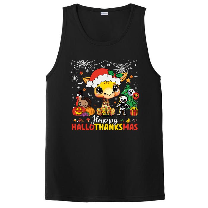 Happy Hallothanksmas Coffee Latte Halloween Thanksgiving PosiCharge Competitor Tank