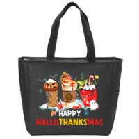 Happy Hallothanksmas Coffee Zip Tote Bag