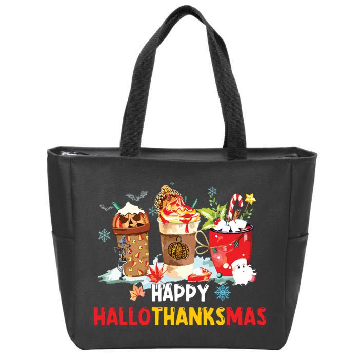 Happy Hallothanksmas Coffee Zip Tote Bag