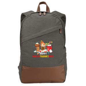 Happy Hallothanksmas Coffee Cotton Canvas Backpack