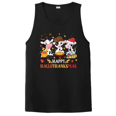 Happy Hallothanksmas Cow Lover Halloween Thanksgiving PosiCharge Competitor Tank