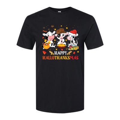 Happy Hallothanksmas Cow Lover Halloween Thanksgiving Softstyle® CVC T-Shirt