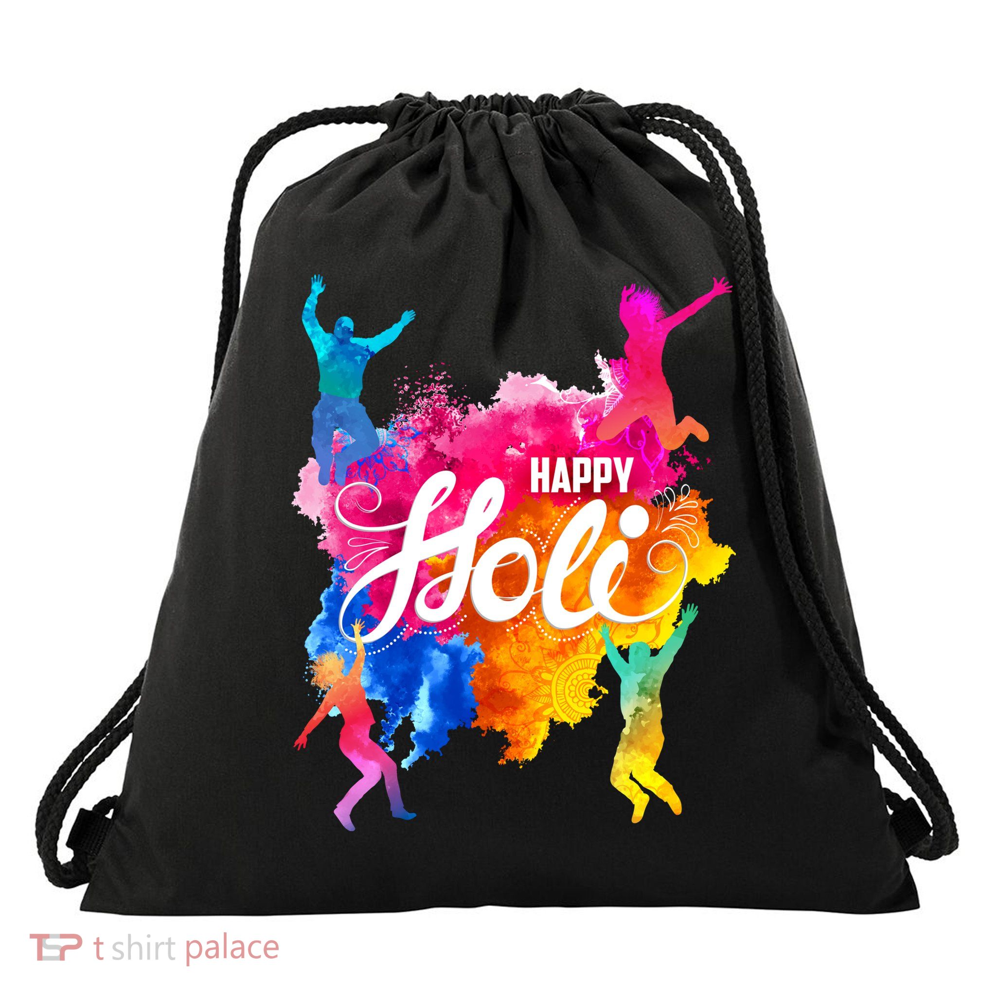 Happy Holi Celebrate South Asian Indian Hindu Festival Drawstring Bag
