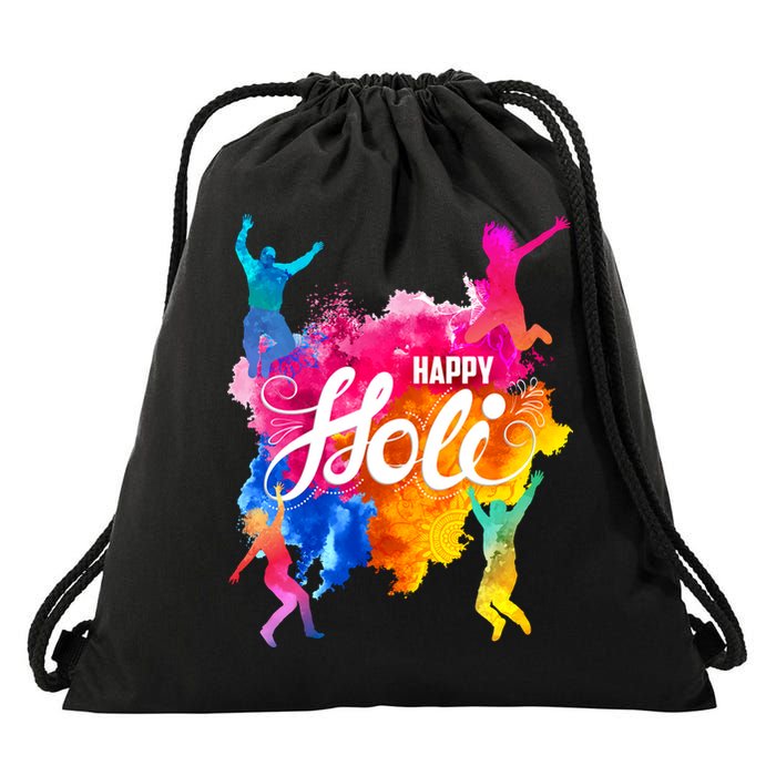 Happy Holi Celebrate South Asian Indian Hindu Festival Drawstring Bag