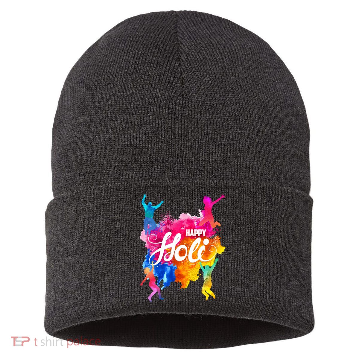 Happy Holi Celebrate South Asian Indian Hindu Festival Sustainable Knit Beanie