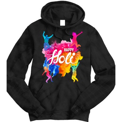 Happy Holi Celebrate South Asian Indian Hindu Festival Tie Dye Hoodie