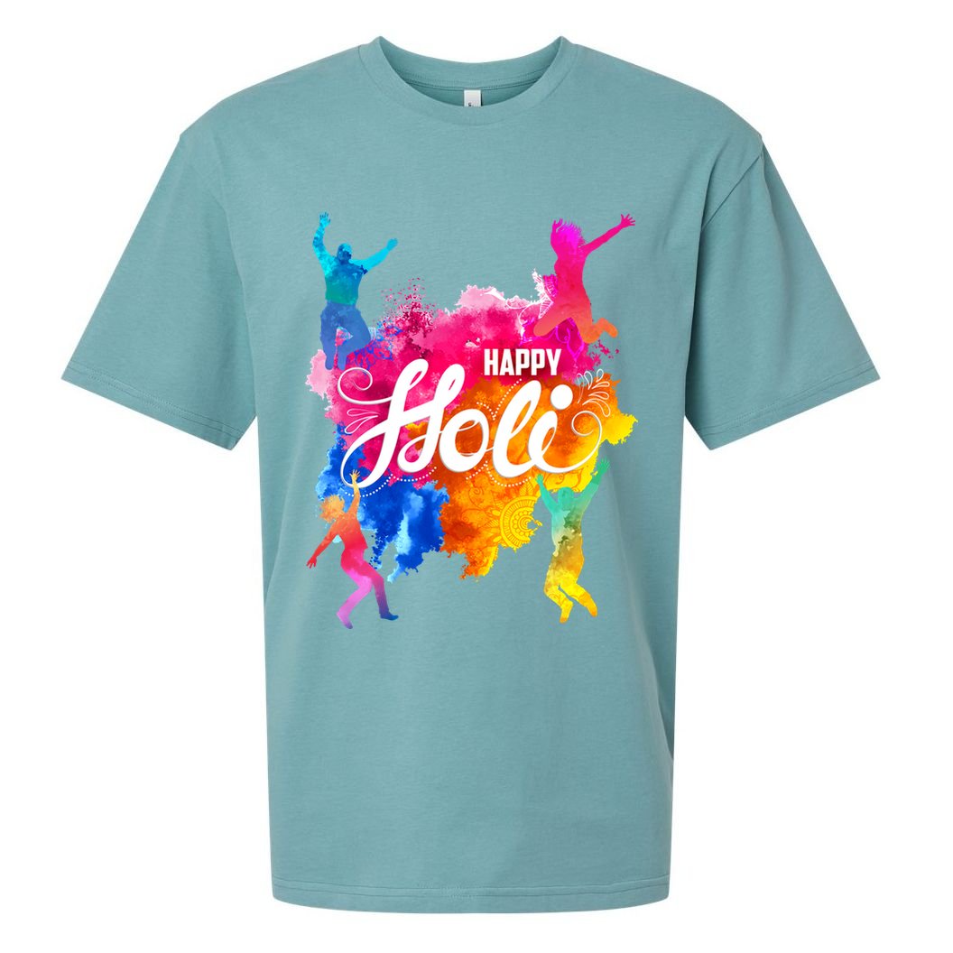 Happy Holi Celebrate South Asian Indian Hindu Festival Sueded Cloud Jersey T-Shirt