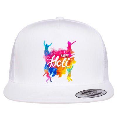 Happy Holi Celebrate South Asian Indian Hindu Festival Flat Bill Trucker Hat